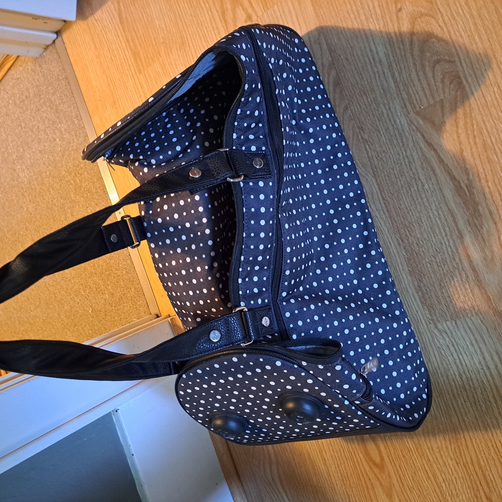 Thirty-One Navy Polka Dot Travel Bag